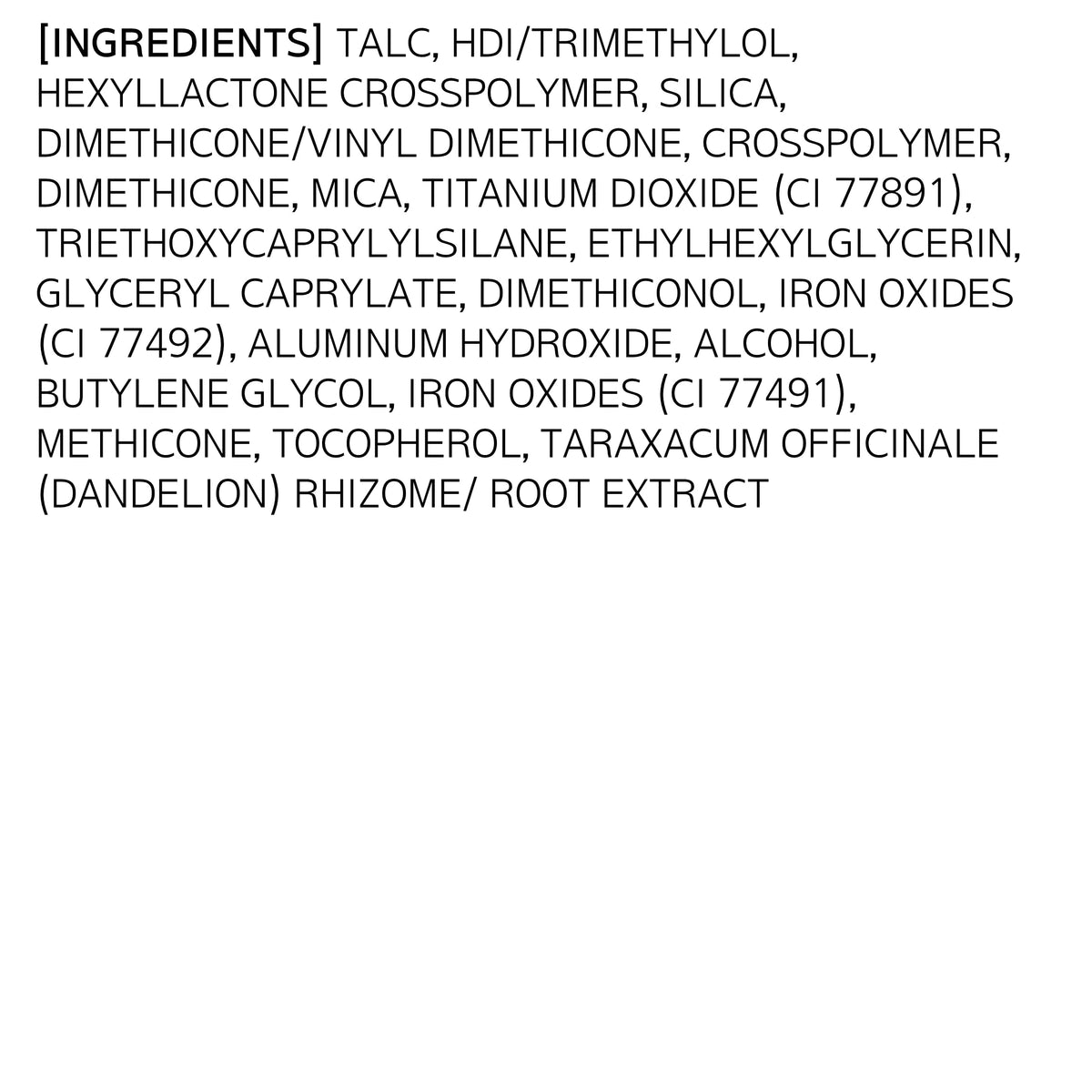 HERA label and ingredient list shot highlighting premium formulation benefit