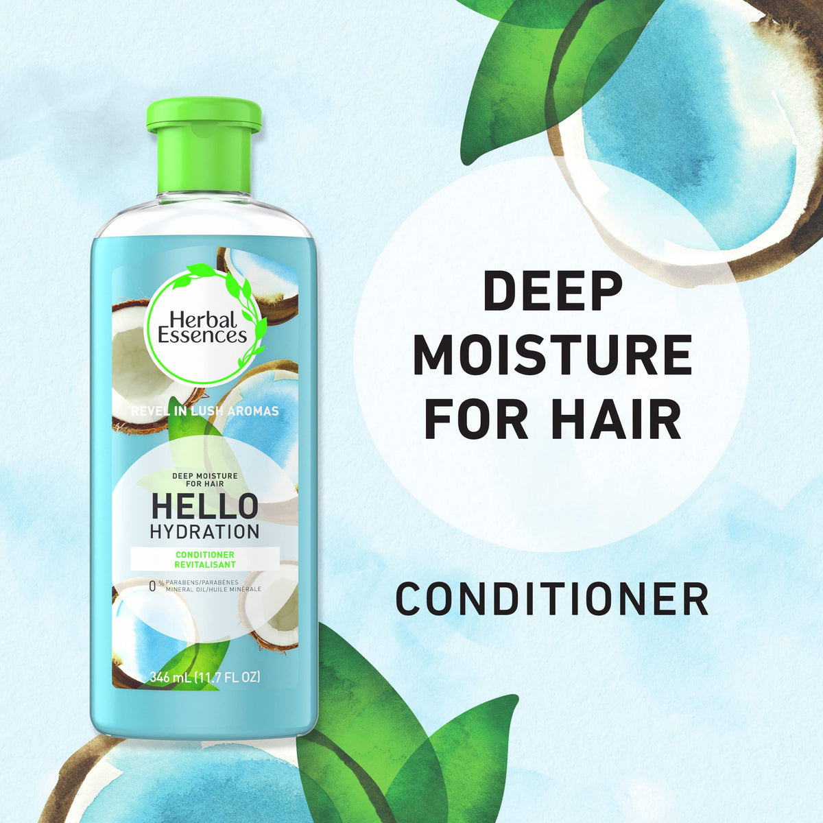 Herbal Essences conditioner applied in shower to soften dry hair