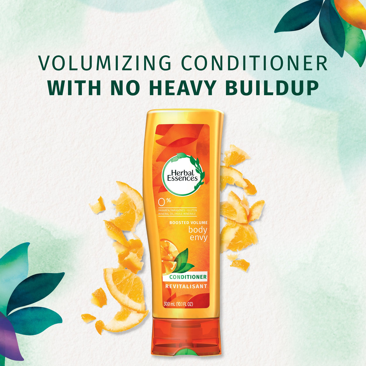 Herbal Essences Body Envy cap and pour detail demonstrating easy dispensing and controlled application benefit