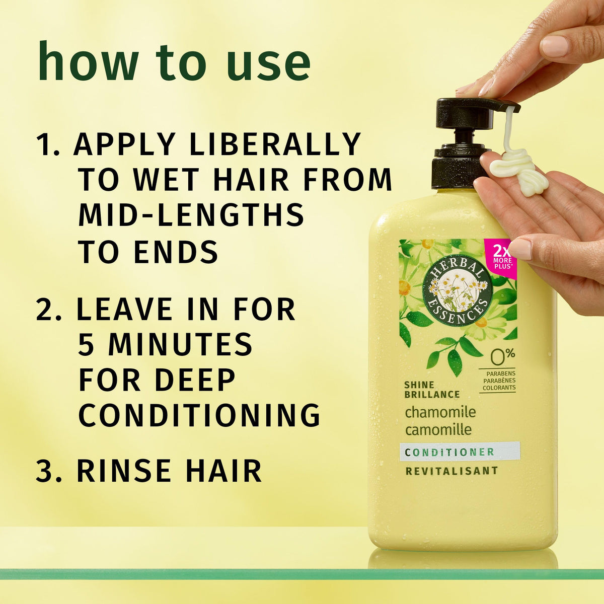 Herbal Essences botanical chamomile aloe passionflower ingredients shown