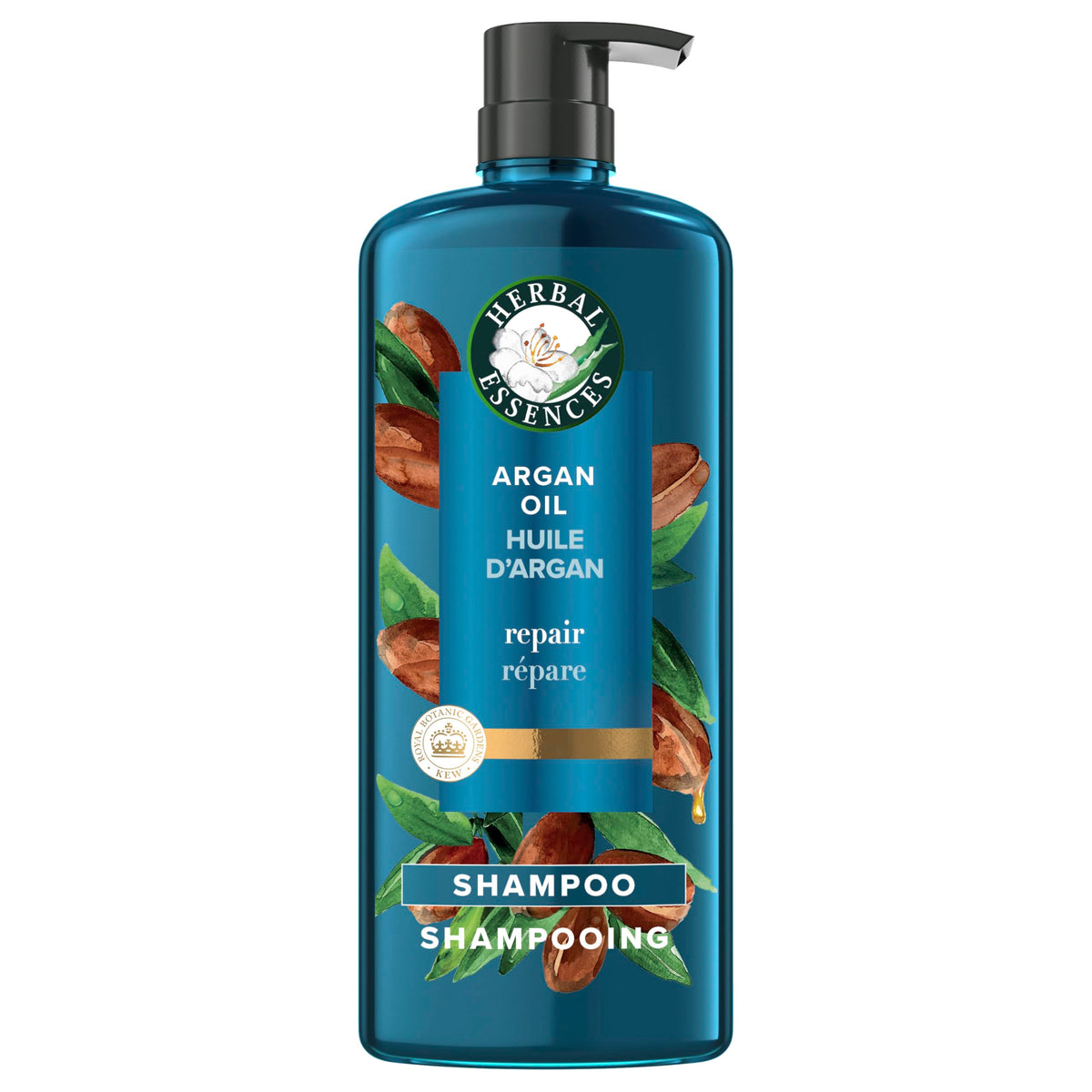 Herbal Essences front bottle 20.2 fl oz showing label and design, highlights care