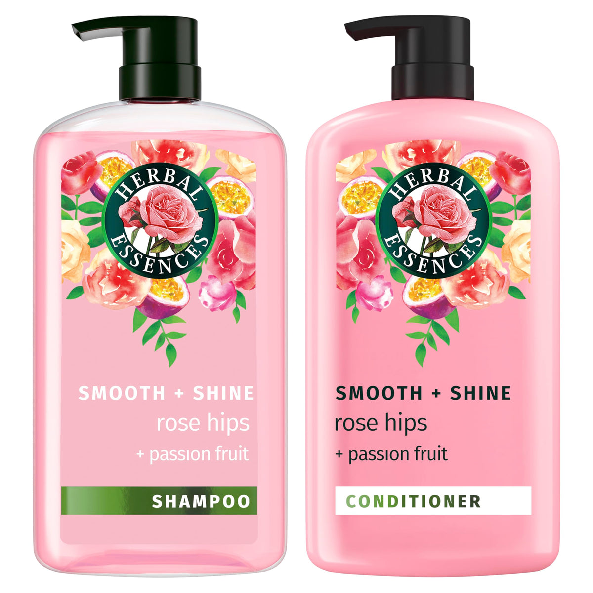 Herbal Essences front packaging showing smooth shiny hair benefit