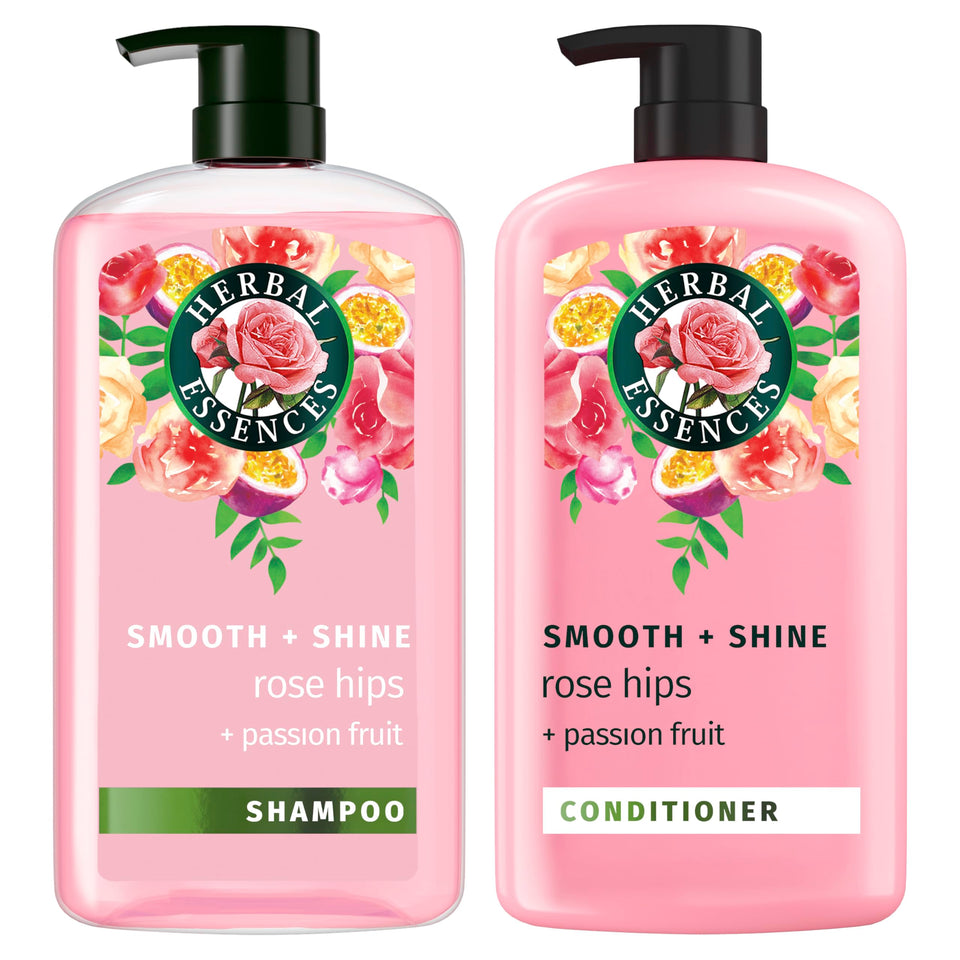 Herbal Essences front packaging showing smooth shiny hair benefit