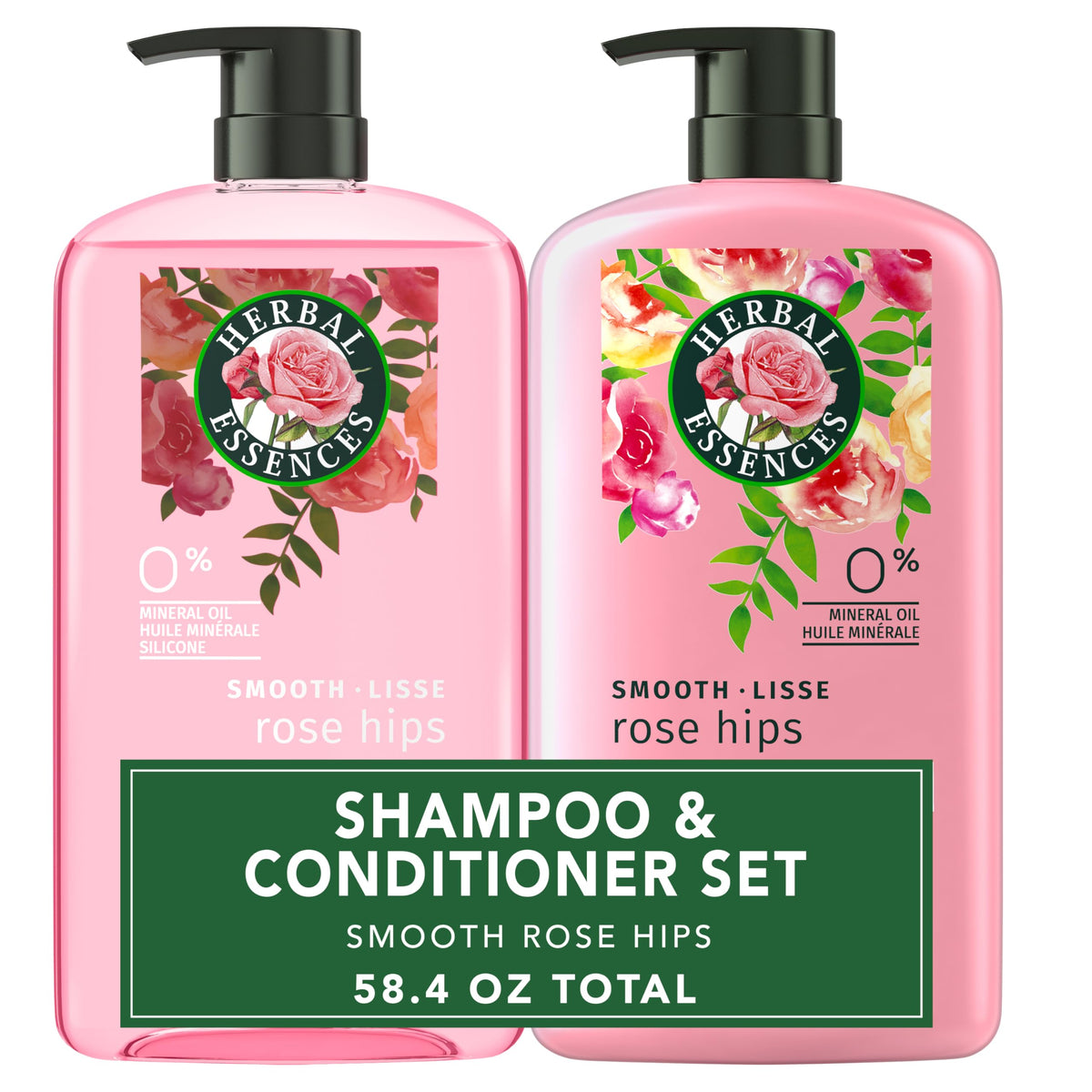 Herbal Essences front packaging showing smooth collection benefits and volume