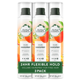 Herbal Essences front packaging showing volumizing hairspray and citrus scent benefit