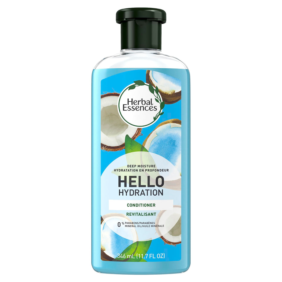 Herbal Essences front bottle showing product and coconut scent benefit