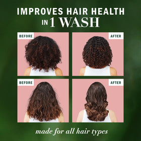 Herbal Essences conditioner applied to wet hair demonstrating easy application