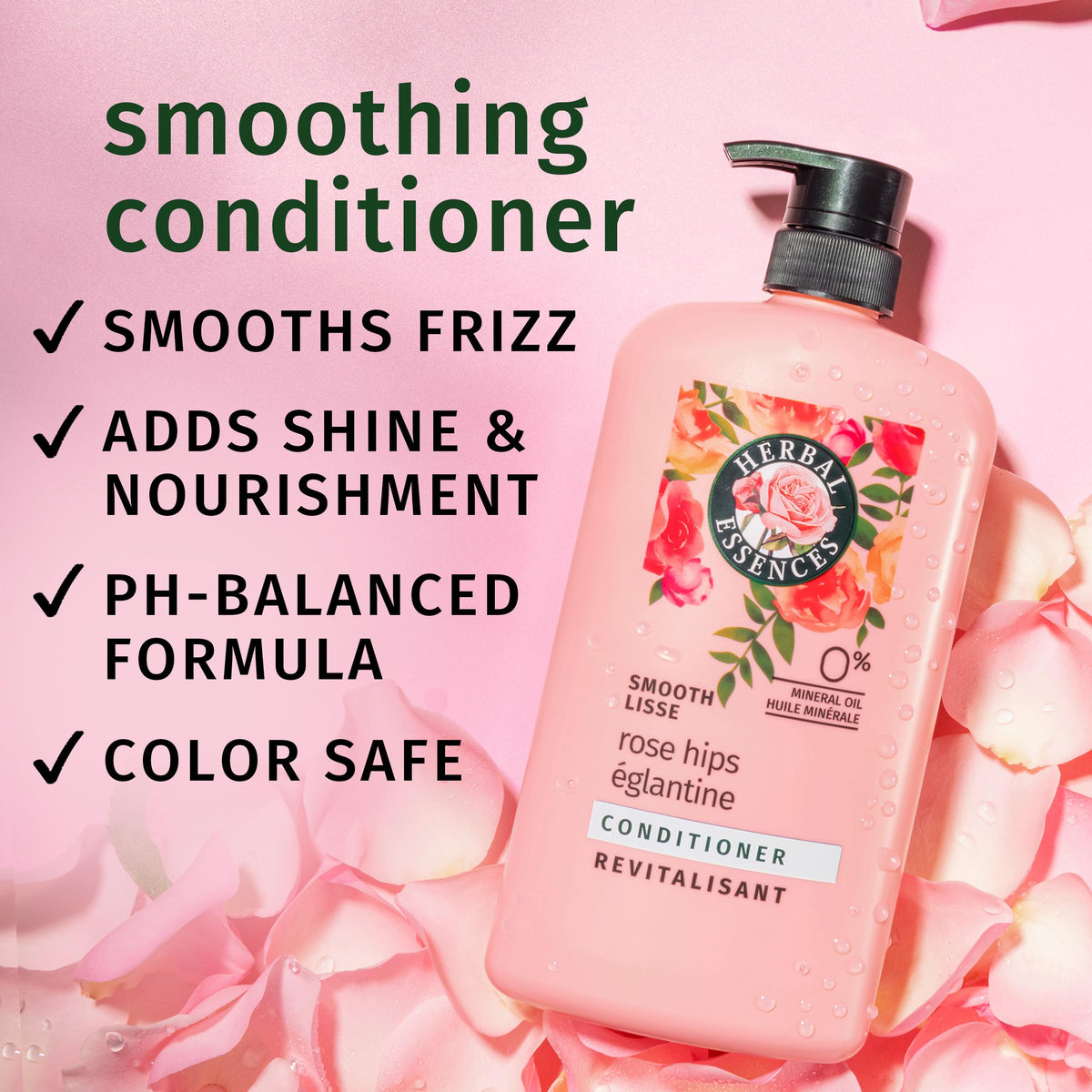 Herbal Essences label close-up highlighting ingredients and product claims