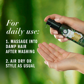 Close-up of Herbal Essences label highlighting certified pure plant ingredients