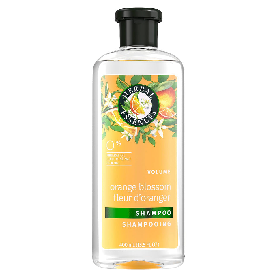 Herbal Essences front packaging showing bottle and vibrant label for volumizing benefit