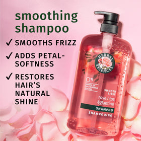 Herbal Essences back label with ingredients list and usage details benefit