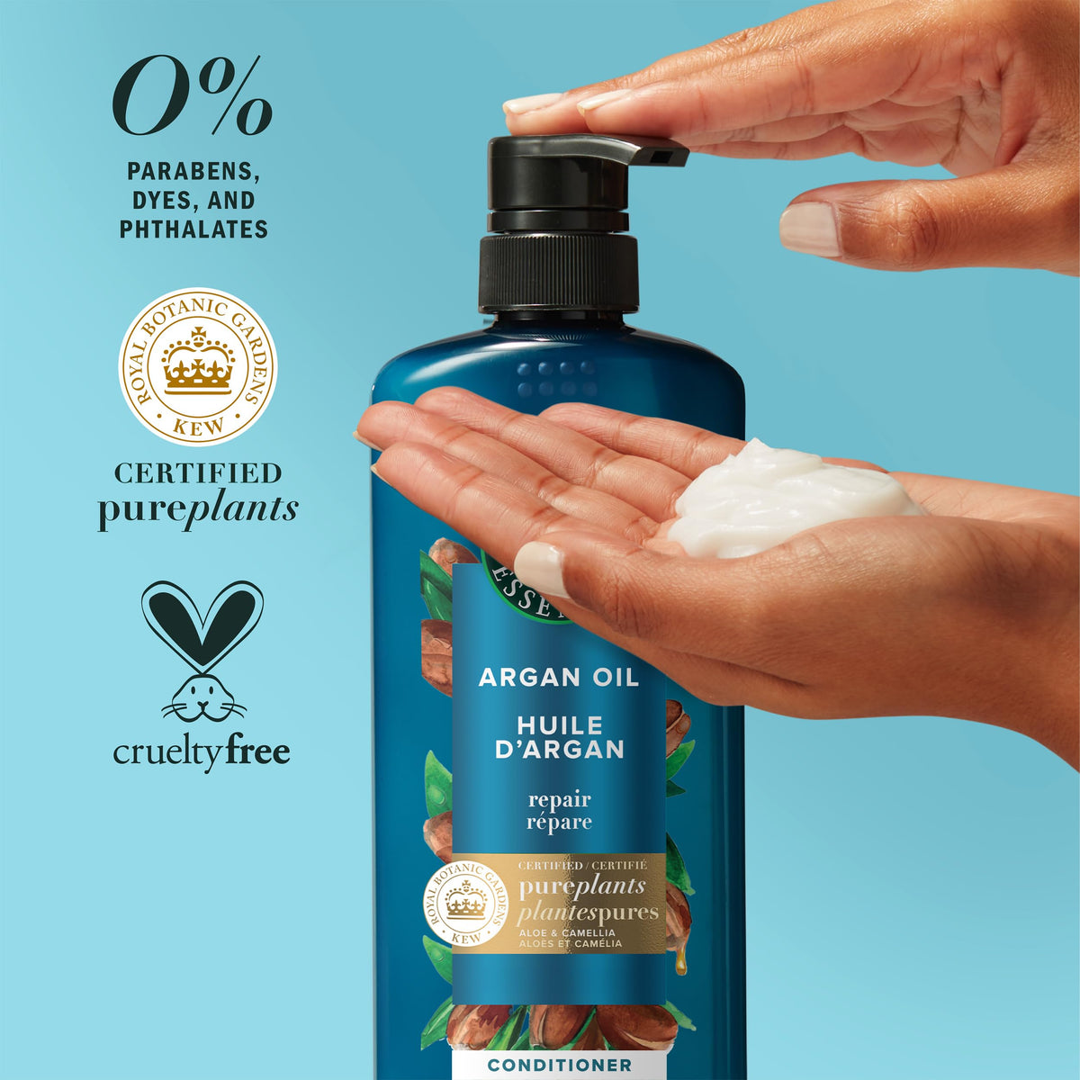 Herbal Essences shampoo lather illustrating gentle cleanse