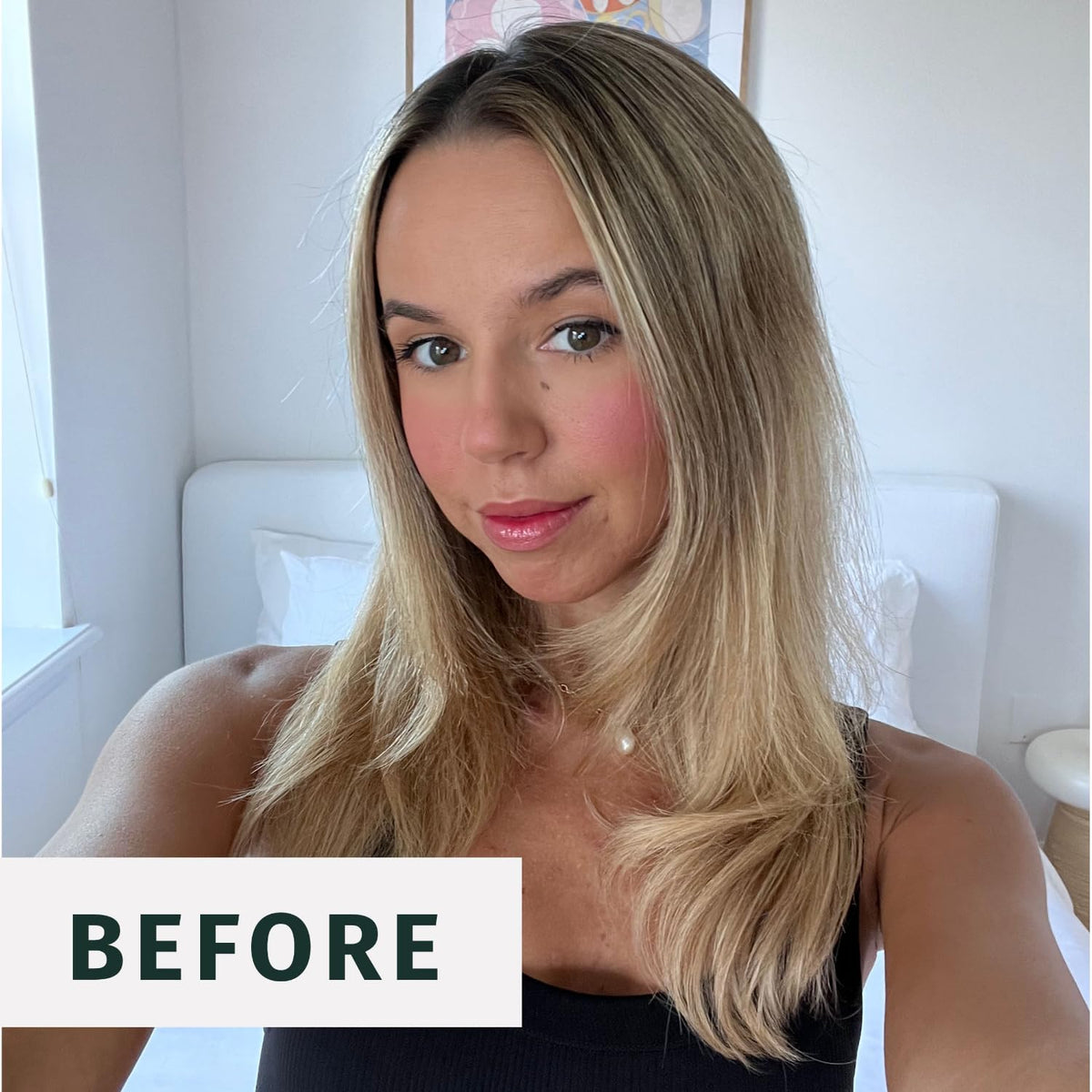 Herbal Essences before and after volume shot showing visible lift benefit