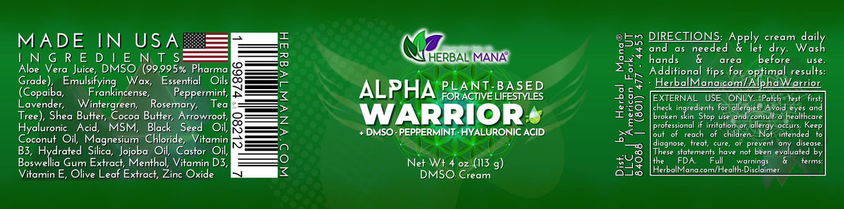 Herbal Mana Alpha Warrior cream texture close-up demonstrating fast absorption