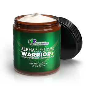 Herbal Mana Alpha Warrior front packaging showing label and cooling cream benefits