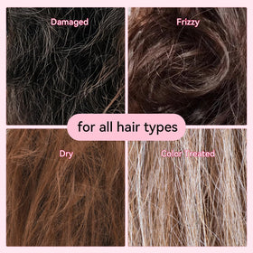 Herbalosophy conditioner applied to hair ends for detangling and repair