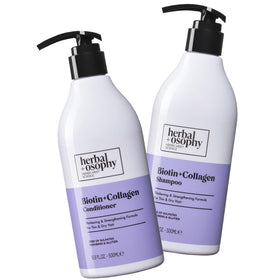 Herbalosophy front packaging showing shampoo and conditioner for fuller hair