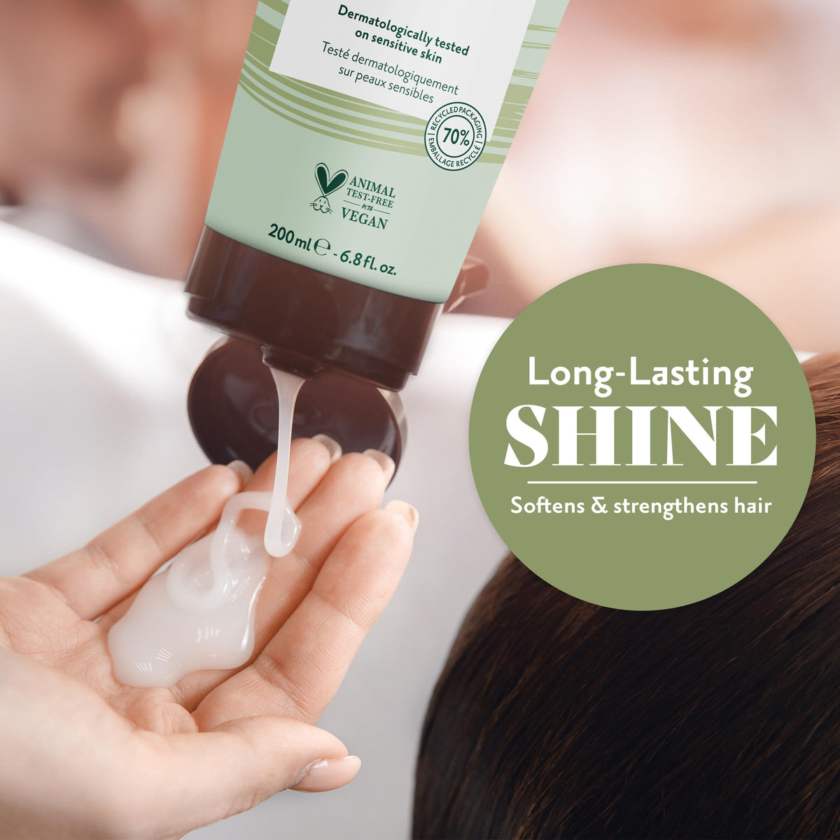 Herbatint conditioner wrapped hair overnight under cap showing intensive repair benefit
