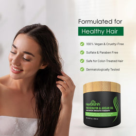 Ingredients label of Herbishh showing argan oil and hydrolyzed keratin clarity