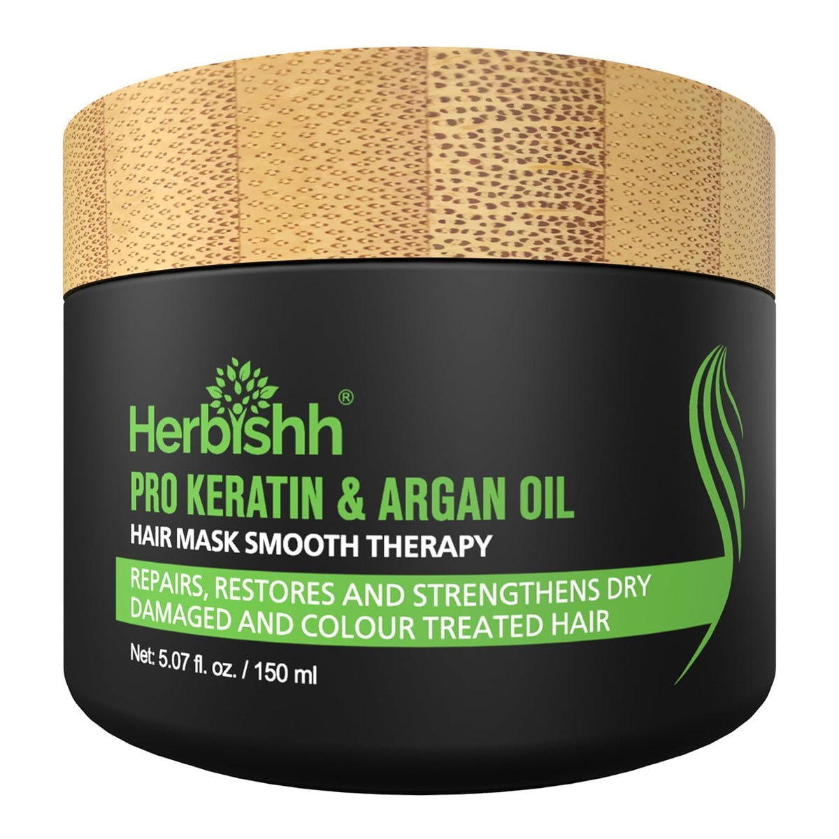 herbishh front packaging jar showing product and brand benefits