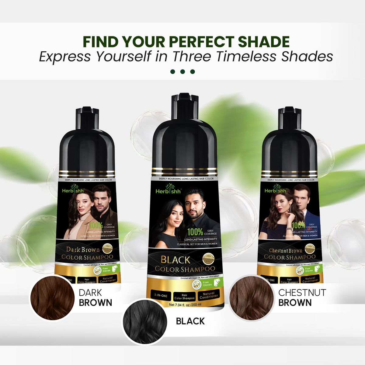 Hands massaging Herbishh shampoo in shower showing simple application and nourishment