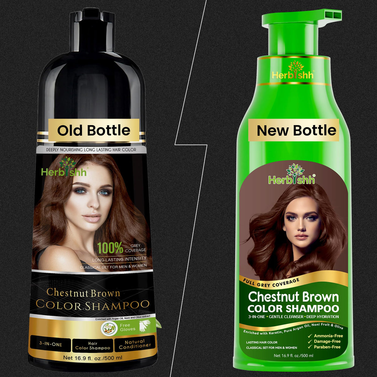 Herbishh pump dispensing shampoo texture showing moisturizing benefit with argan oil