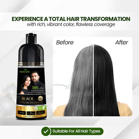 Herbishh shampoo in bathroom setting showing simple at-home coloring routine