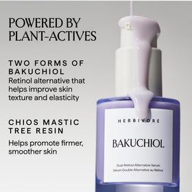 HERBIVORE close-up of serum texture on fingertip highlighting smooth absorption