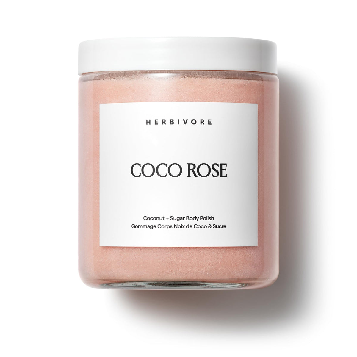 HERBIVORE front jar showing product packaging and rose label benefits