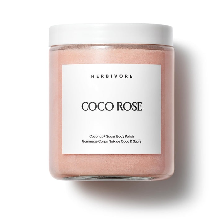 HERBIVORE front jar showing product packaging and rose label benefits