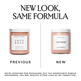 HERBIVORE label close-up showing ingredients and vegan cruelty-free benefit