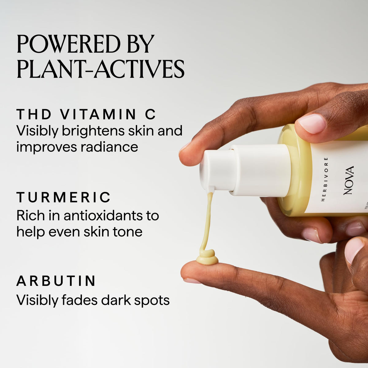 HERBIVORE creamy serum texture close-up showing smooth spreadability and nourishment