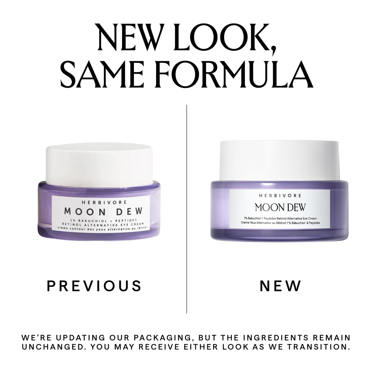 HERBIVORE close-up jar texture of Moon Dew cream highlighting silky finish to smooth fine lines
