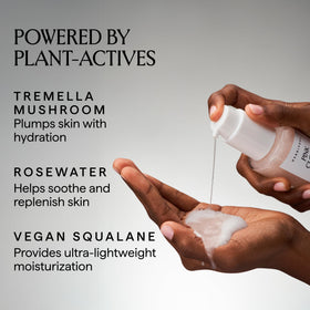 HERBIVORE cleanser texture on hand demonstrating creamy jelly hydration