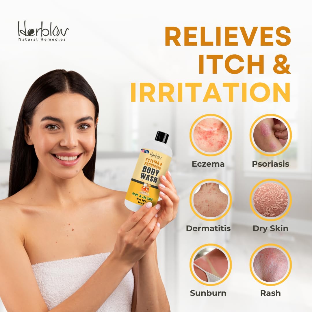 Herblov pouring creamy body wash texture for gentle skin hydration
