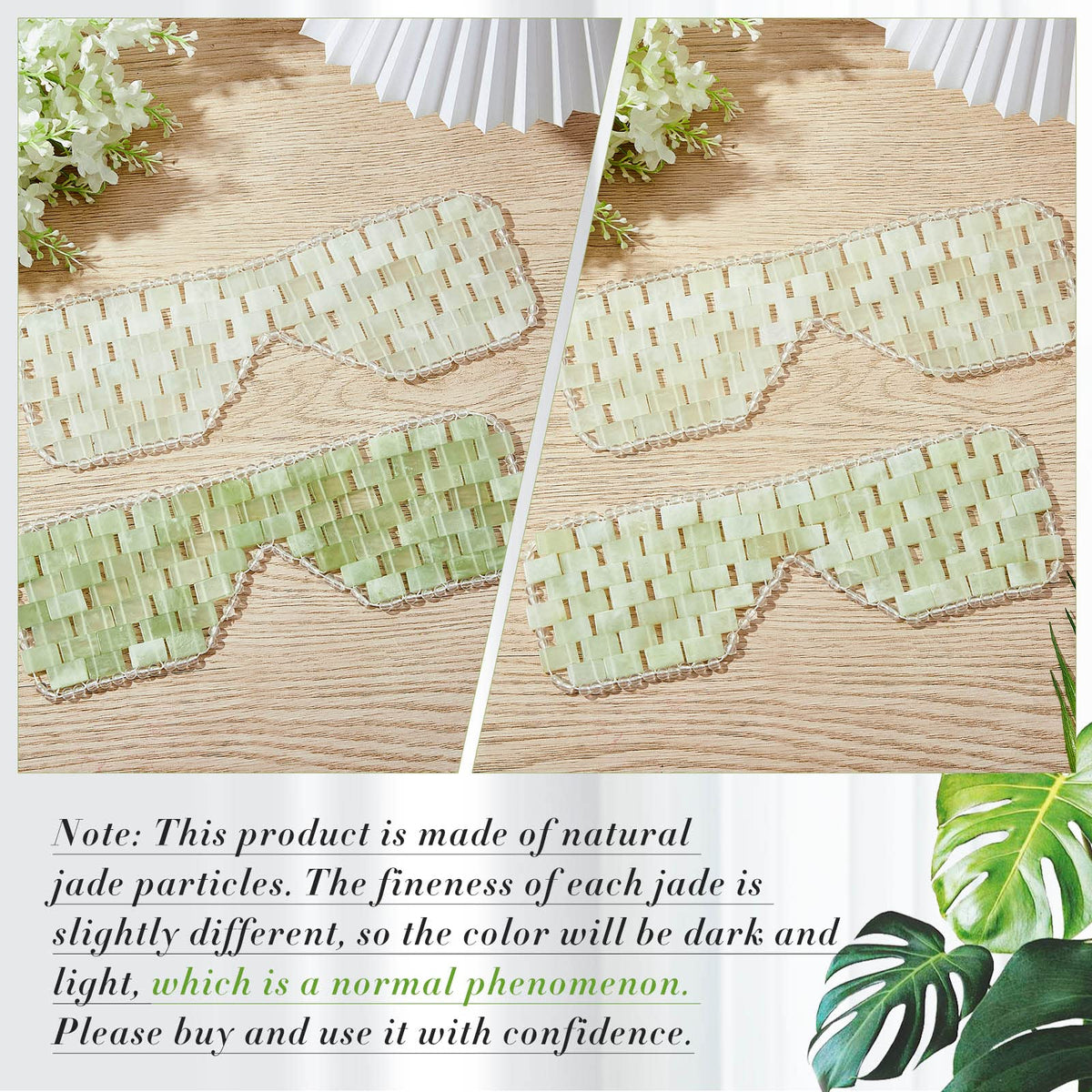 Hercicy jade eye mask worn on face during meditation for soothing relaxation