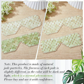 Hercicy jade eye mask worn on face during meditation for soothing relaxation