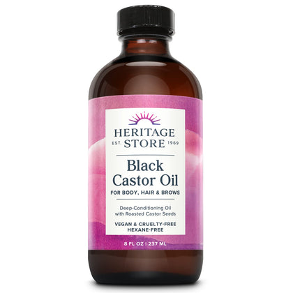 HERITAGE STORE bottle front view showing label and 8oz amber glass
