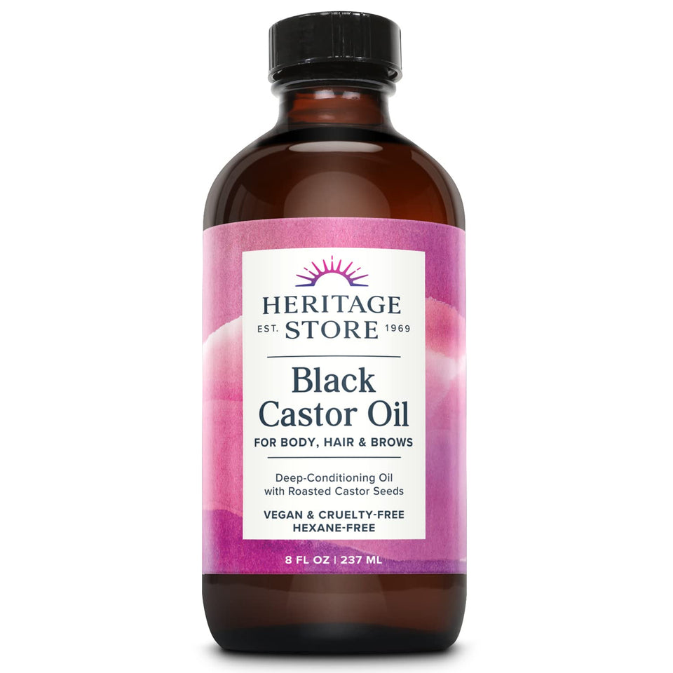 HERITAGE STORE bottle front view showing label and 8oz amber glass