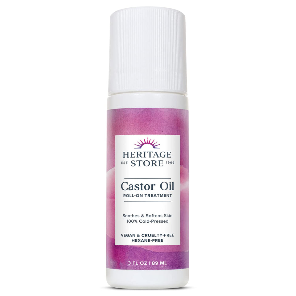 HERITAGE STORE front packaging roll-on showing label and size benefit easy application