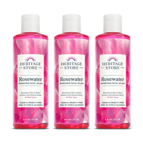 HERITAGE STORE front packaging showing three 8 oz bottles and product clarity benefit