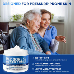 Hermon being applied to elbow to soothe pressure-prone skin