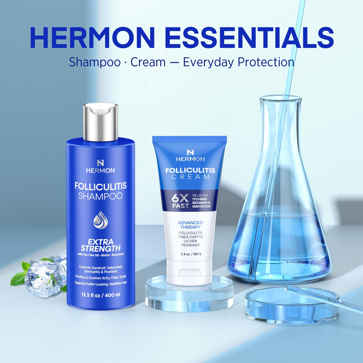 Hermon cream texture close-up illustrating smooth spreadable formula benefit