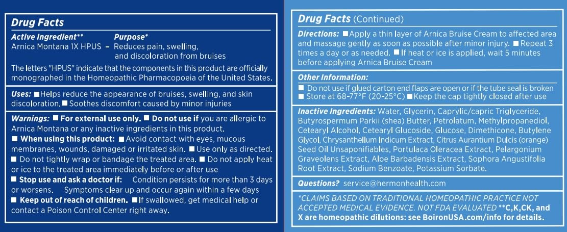 Hermon ingredients label showing key components and transparency benefit