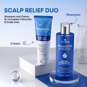 Hermon shampoo on bathroom shelf to show everyday lifestyle placement