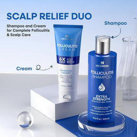Hermon shampoo on scalp in use showing effective cleansing of follicles benefit