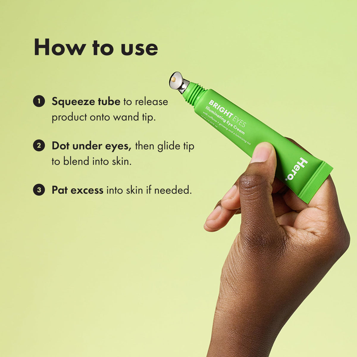 HERO COSMETICS open cap and tube label revealing ingredient highlights