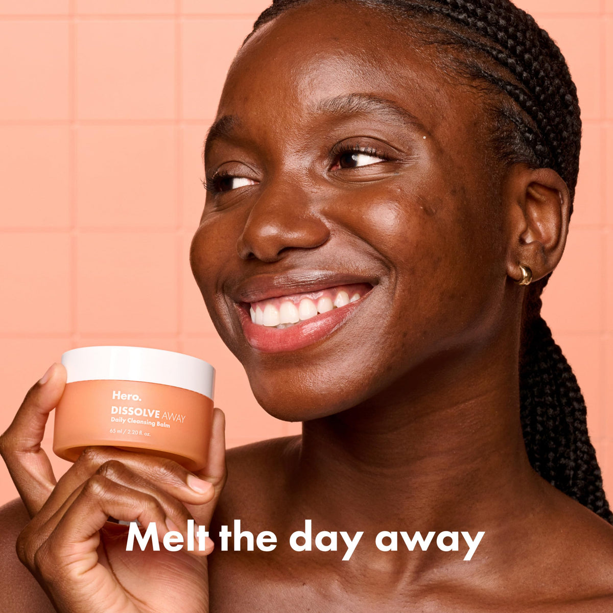 HERO COSMETICS balm texture close-up highlighting smooth meltability benefit