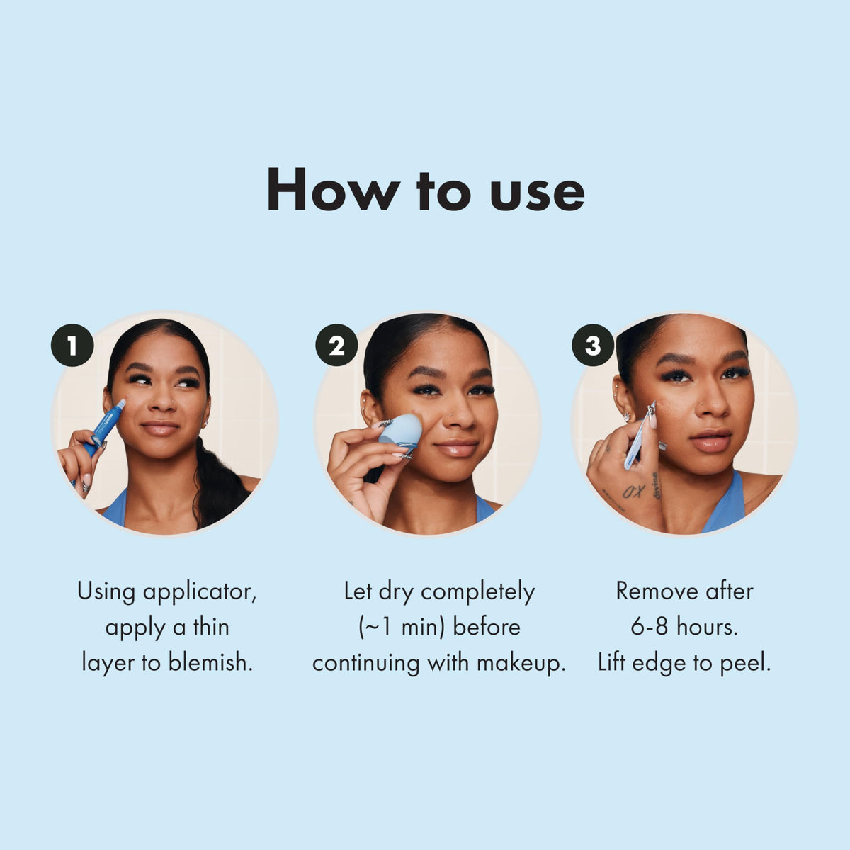 HERO COSMETICS patch under makeup demonstrating smooth blend and wearability