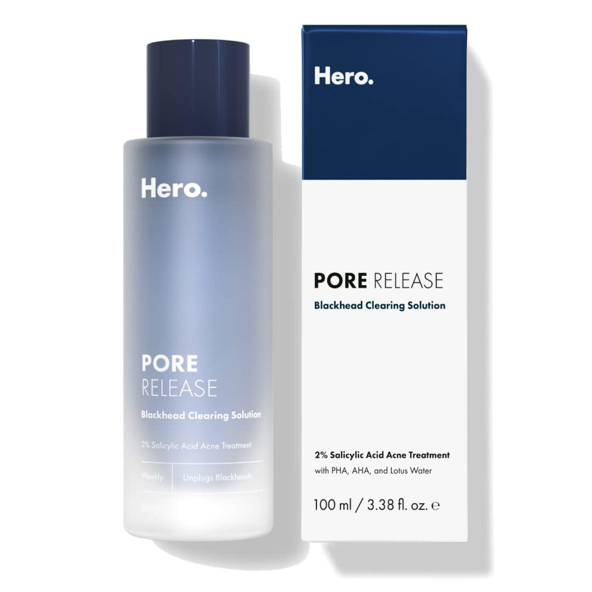 HERO COSMETICS front bottle view showing product benefits and packaging